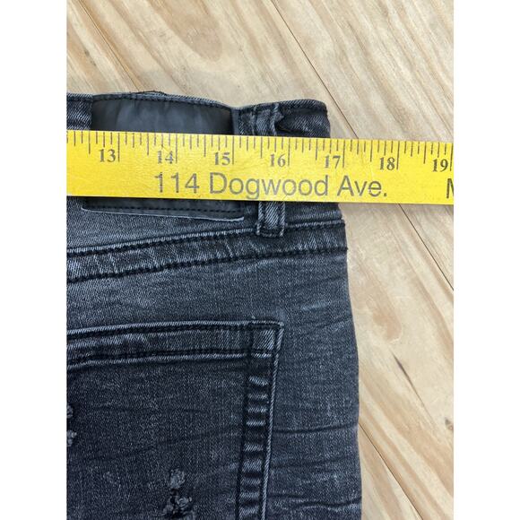 Rue 21 Premium Skinny supreme flex 34x30 Jeans Mens Denim Black Rock Distressed - Picture 6 of 7